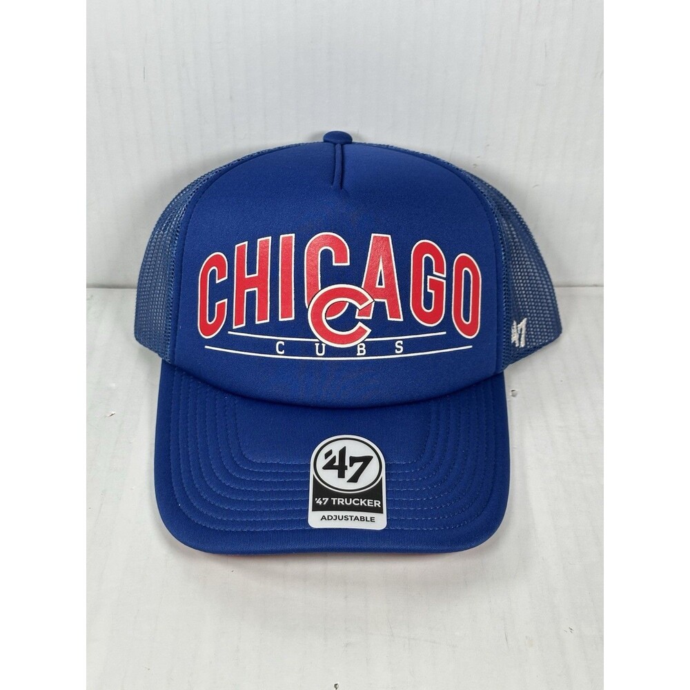 Chicago Cubs '47 Blue Backhaul Trucker Snapback Adjustable Hat Cap MLB NWT